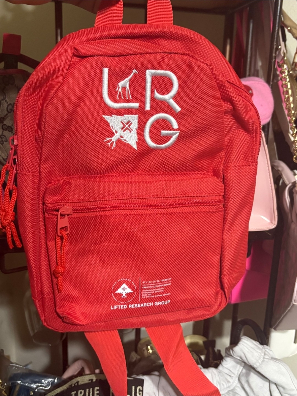 LRG Red Mini Backpack with Embroidered Logo